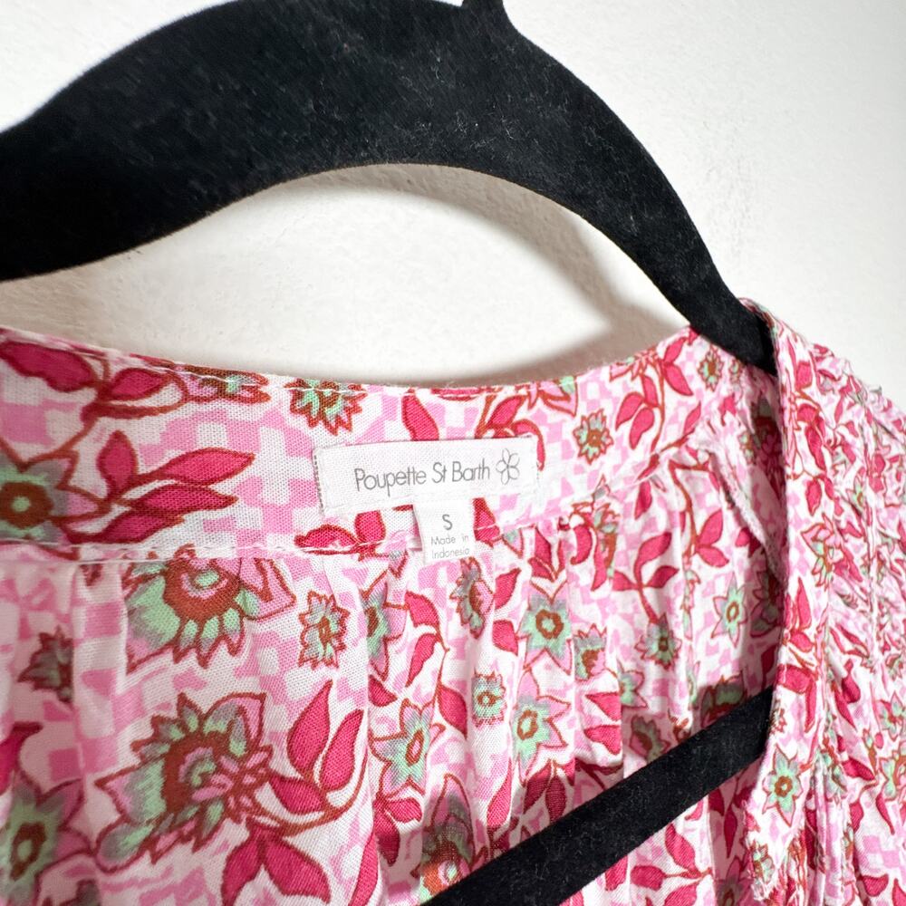 Poupette St Barth Floral Tassel Tiered Mini Dress – Size S - Picture 5 of 13